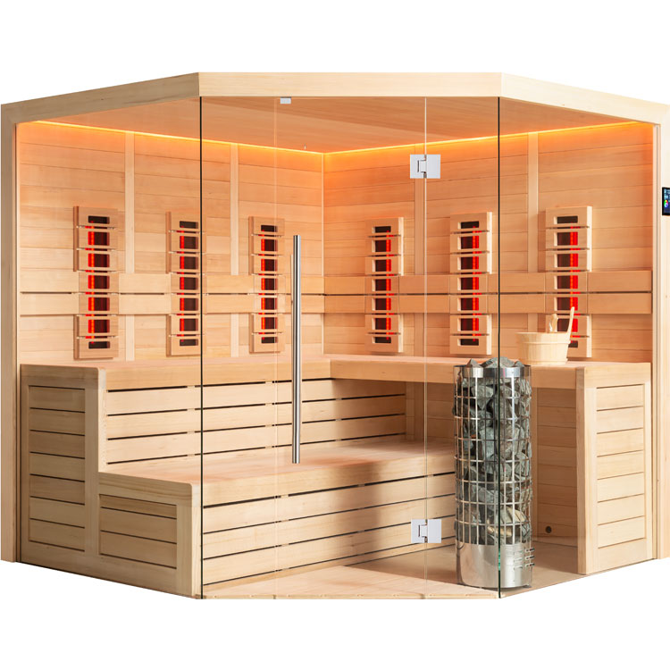 AWT Sauna E1611C-IR hemlock/180x180/9kW Cilindro